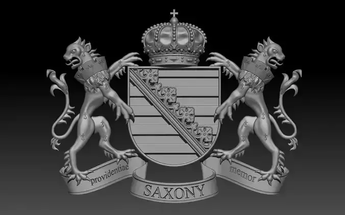 Coat of Arms SAXONY 3D print model Big