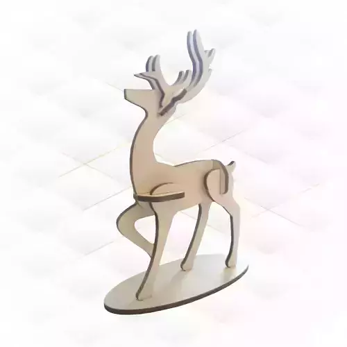 Deer laser cutting pattern 3D print model