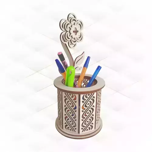 Stand holder with flower model laser cutting design