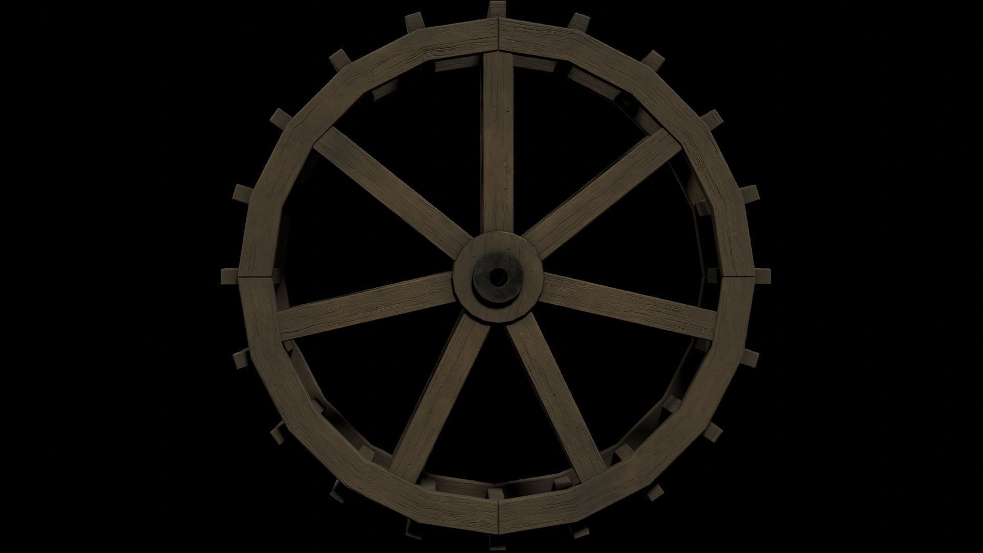 Paddle Wheel full PBR textured ready for UE5 Free low-poly 3D model_3