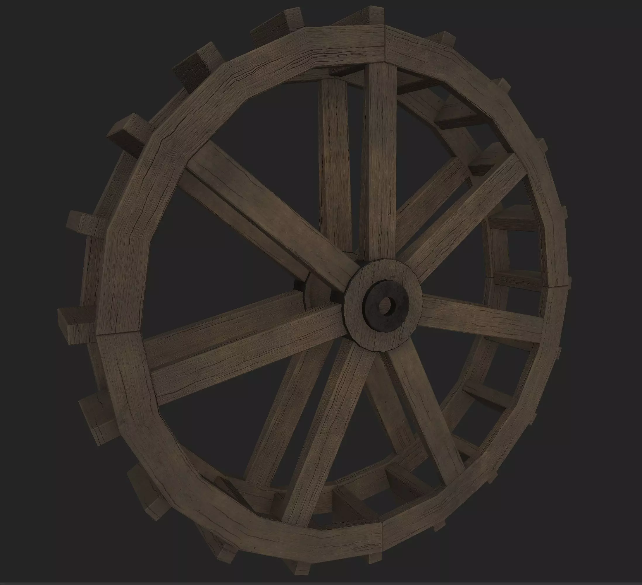 Paddle Wheel full PBR textured ready for UE5 Free low-poly 3D model_0