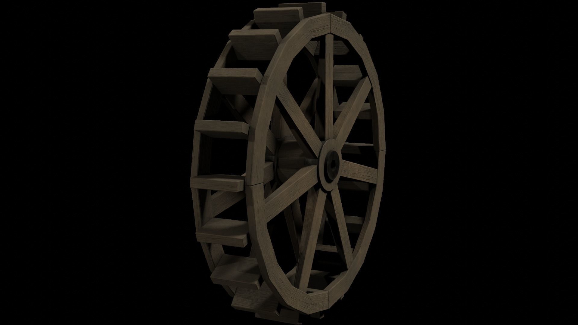 Paddle Wheel full PBR textured ready for UE5 Free low-poly 3D model_1