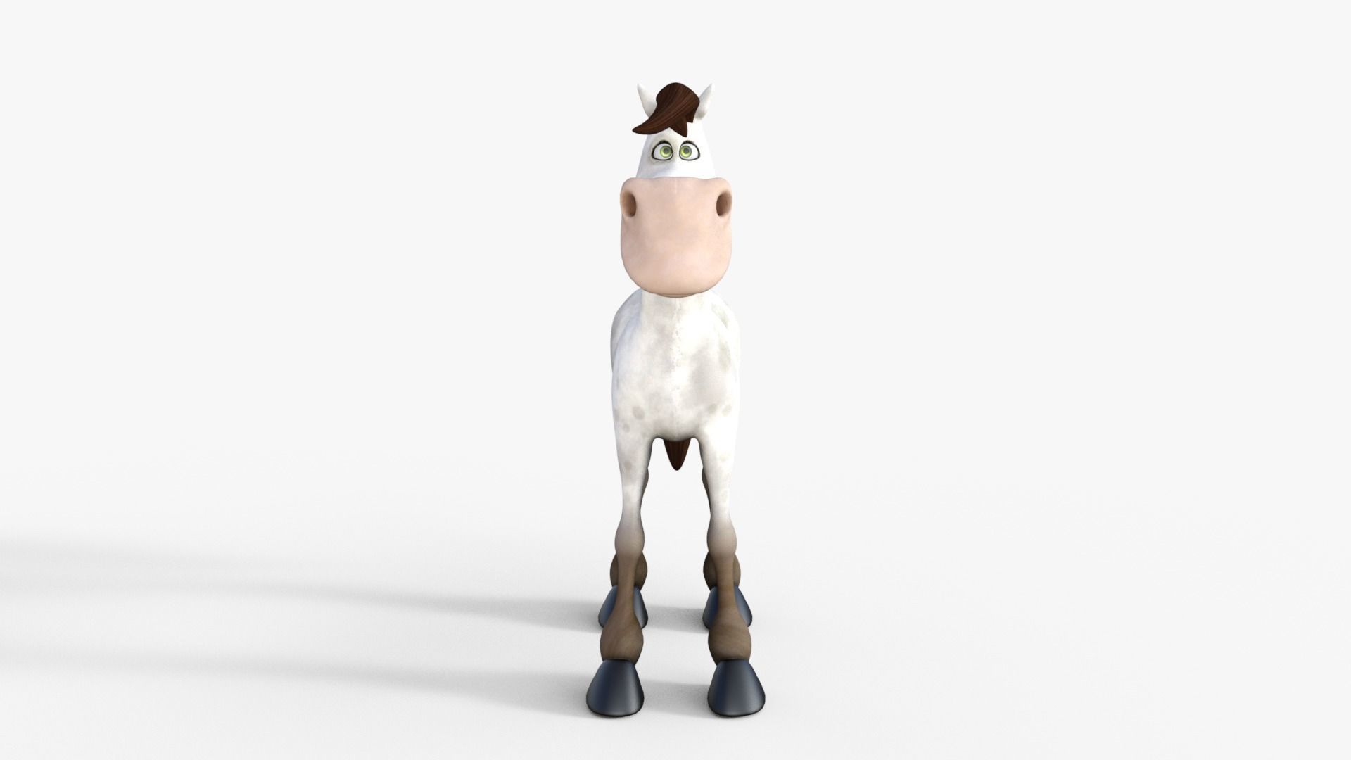 Cartoon Horse Rigged 3D model_9