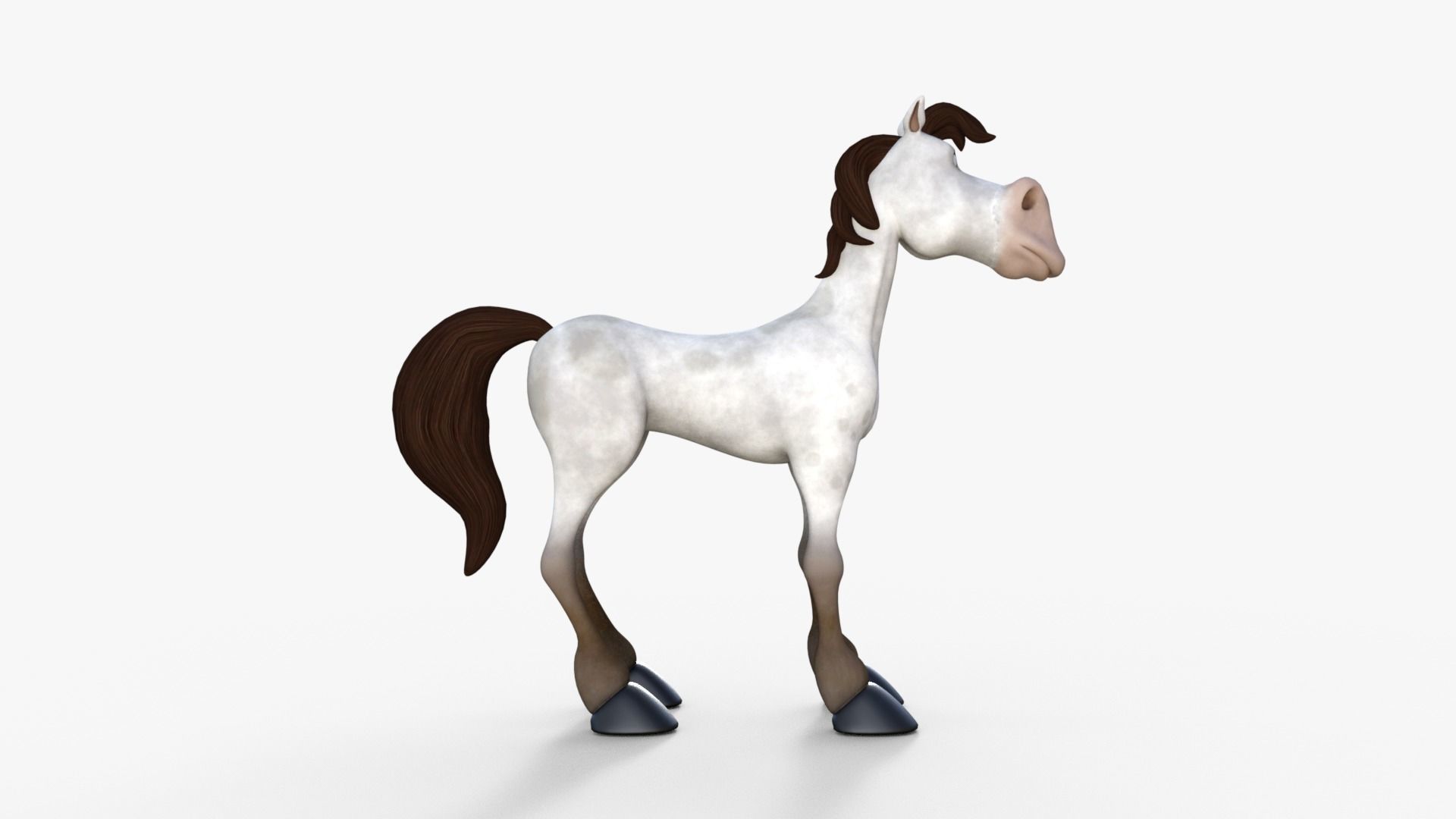 Cartoon Horse Rigged 3D model_15