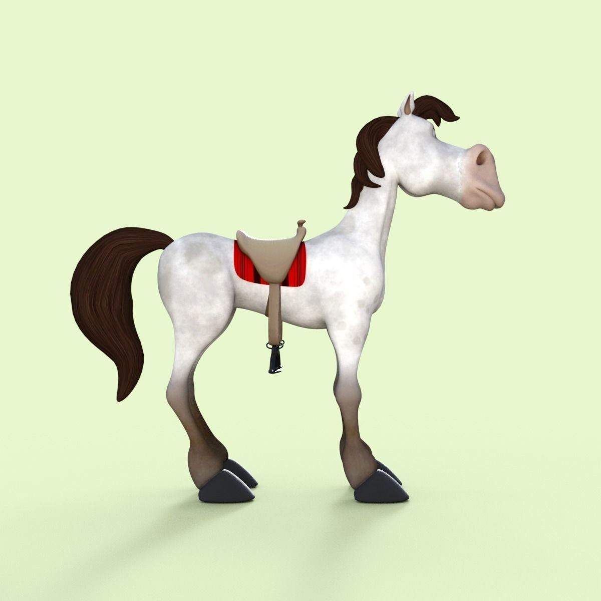 Cartoon Horse Rigged 3D model_7
