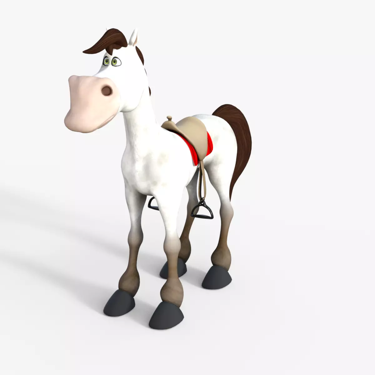 Cartoon Horse Rigged 3D model_0