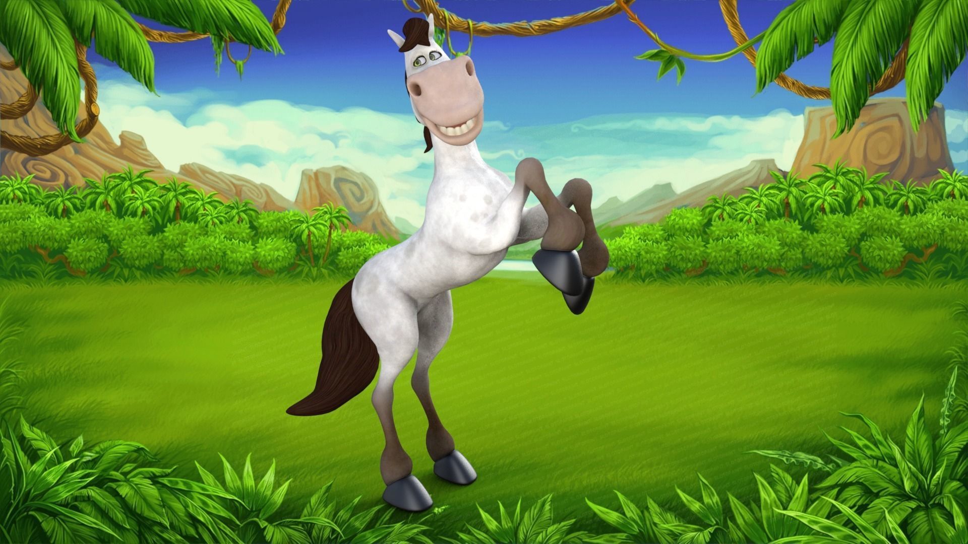 Cartoon Horse Rigged 3D model_22