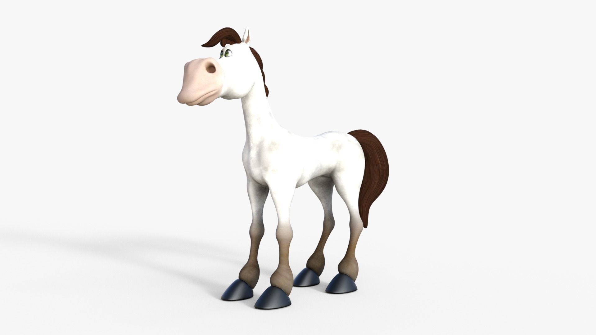 Cartoon Horse Rigged 3D model_10