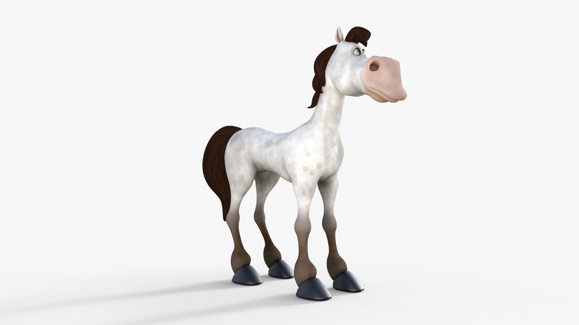 Cartoon Horse Rigged 3D model_16