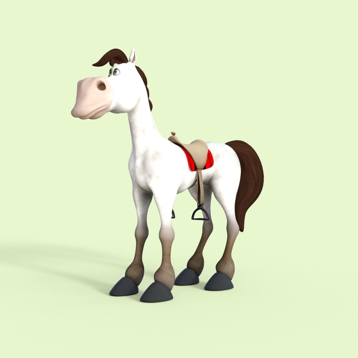 Cartoon Horse Rigged 3D model_2