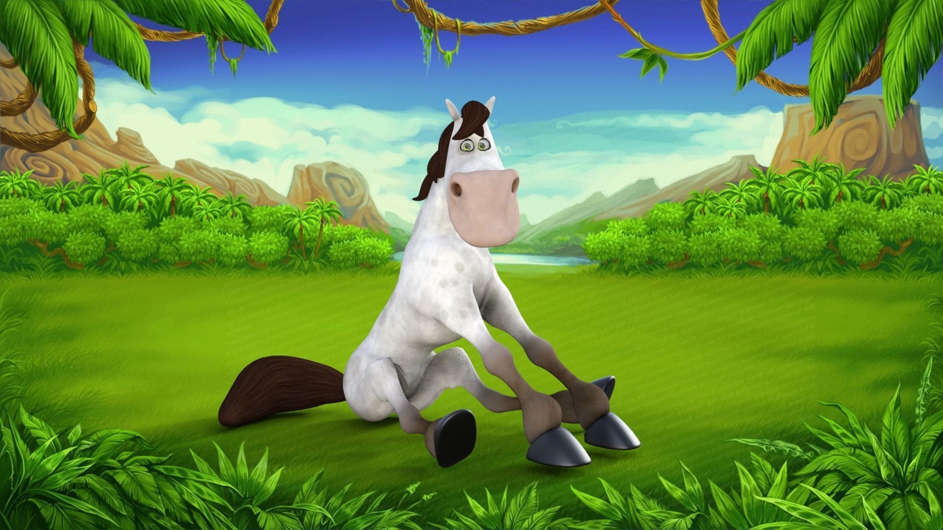 Cartoon Horse Rigged 3D model_23