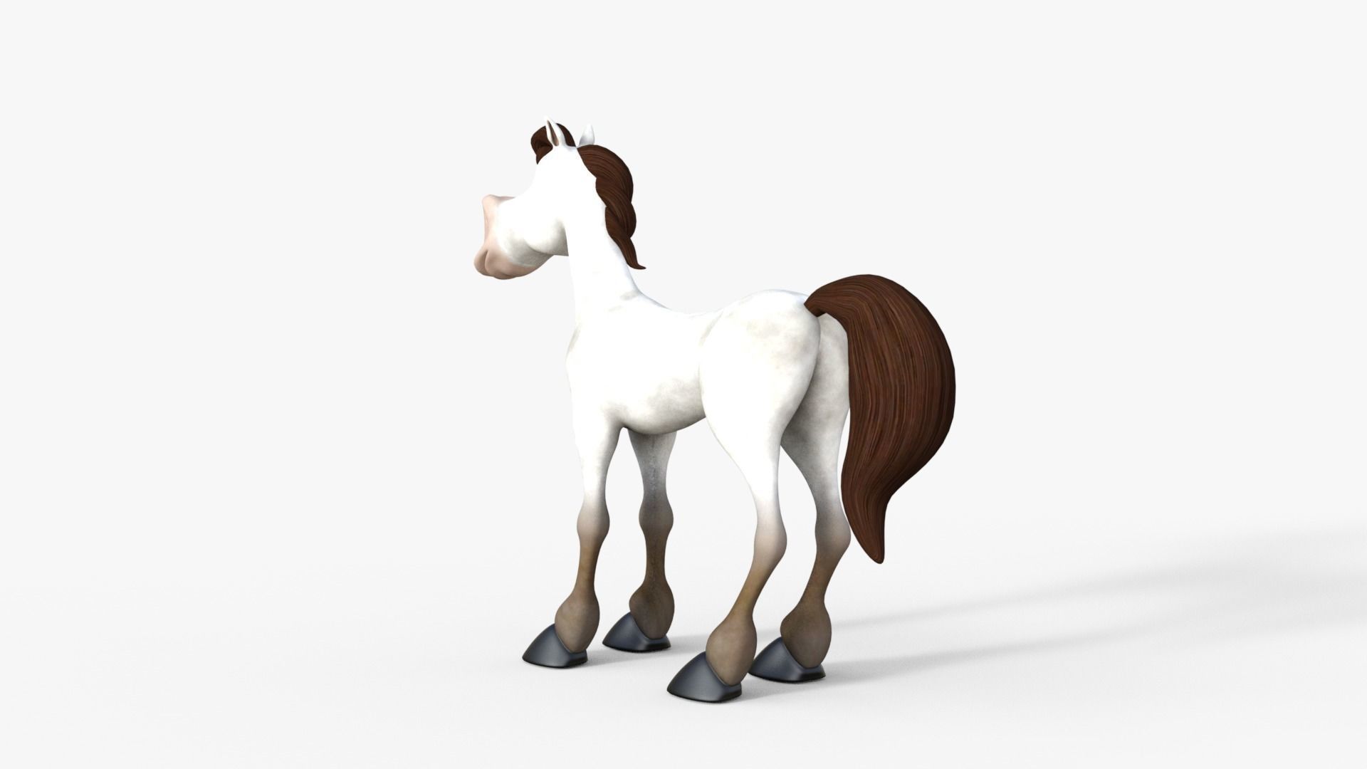 Cartoon Horse Rigged 3D model_12