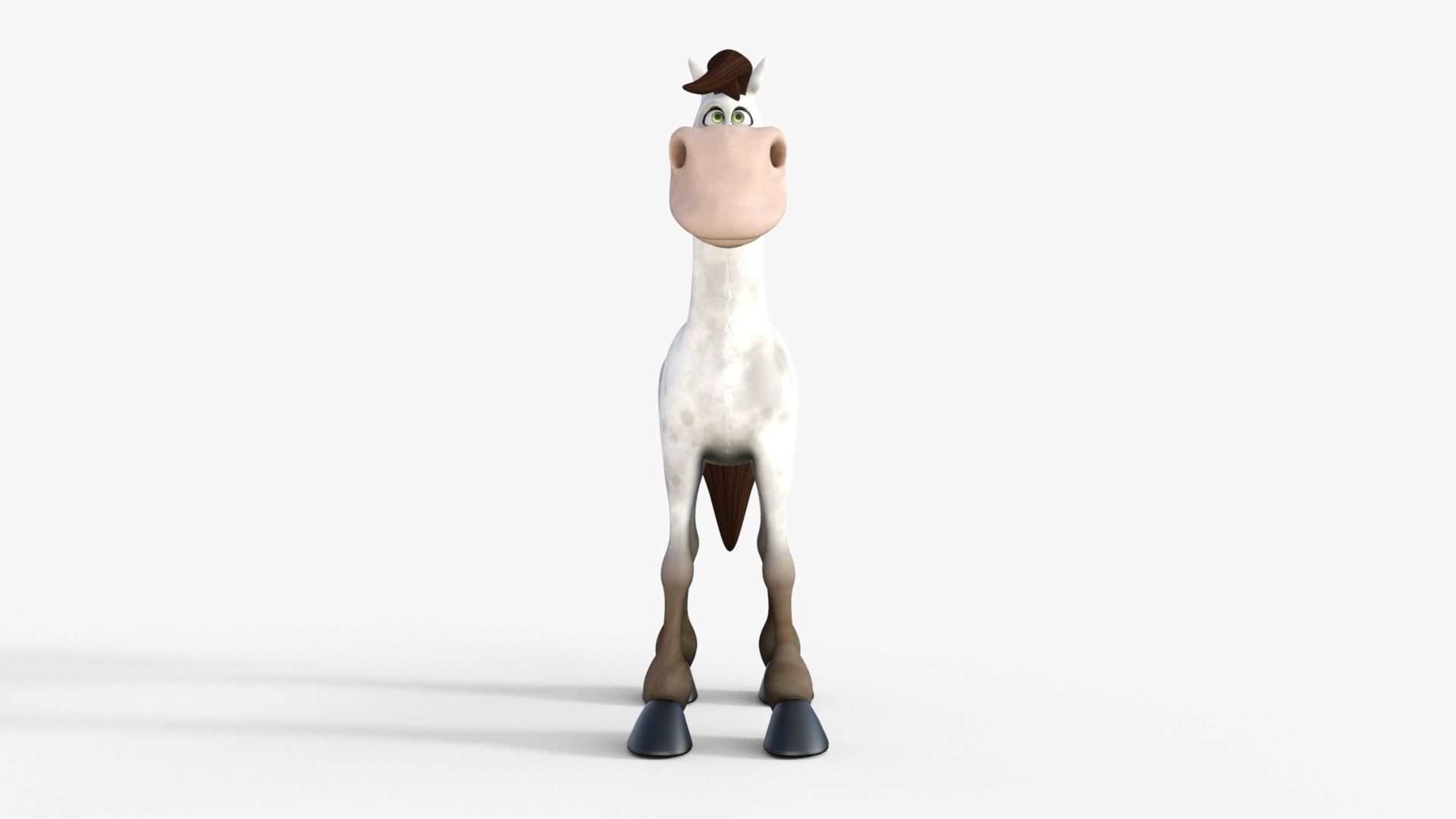 Cartoon Horse Rigged 3D model_17