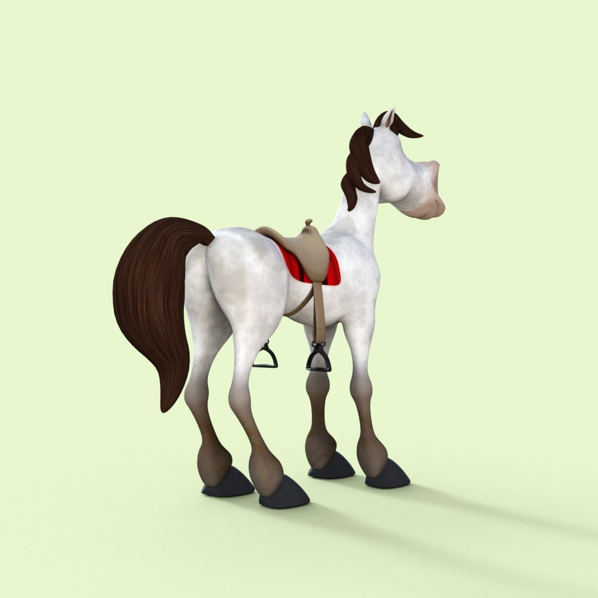 Cartoon Horse Rigged 3D model_6
