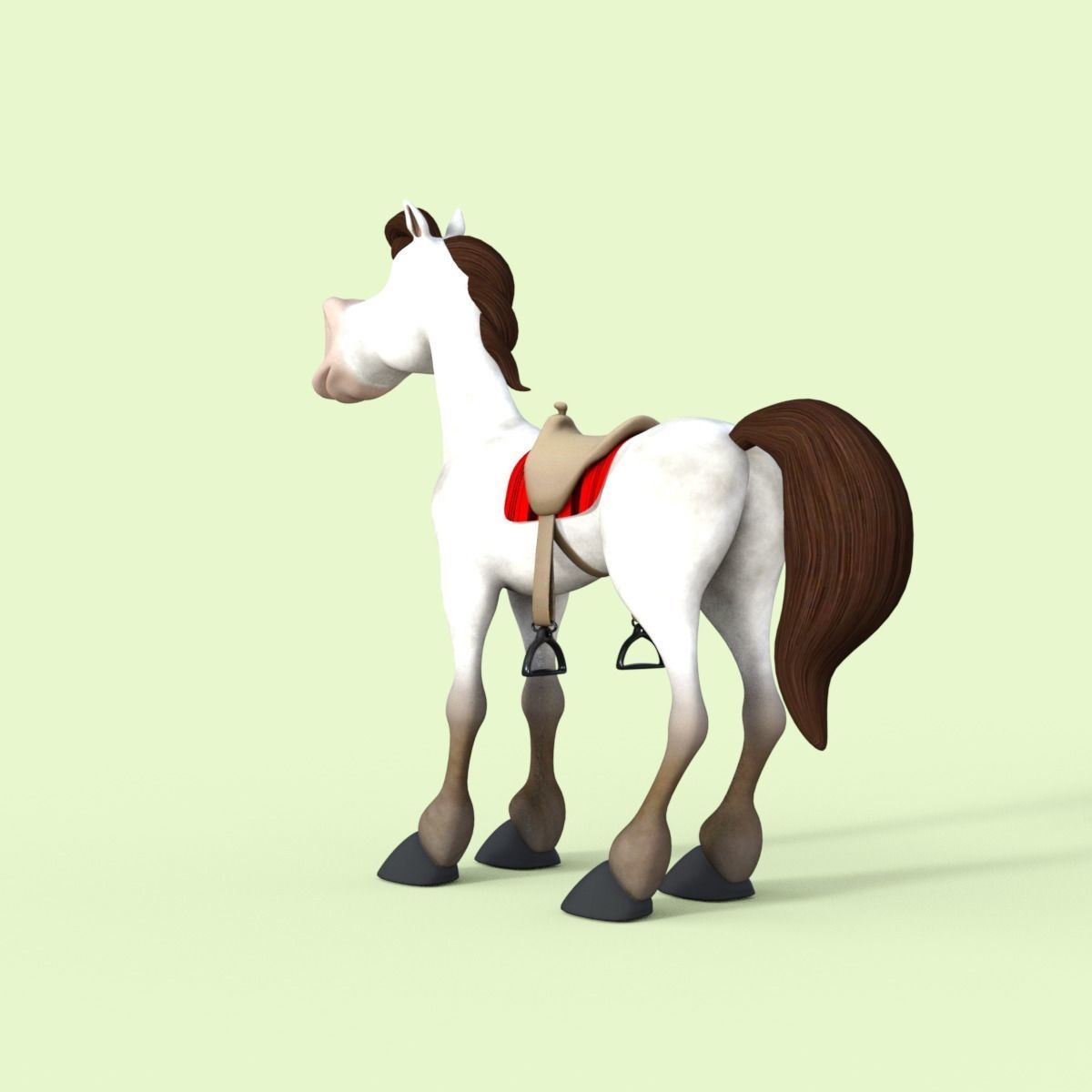 Cartoon Horse Rigged 3D model_4