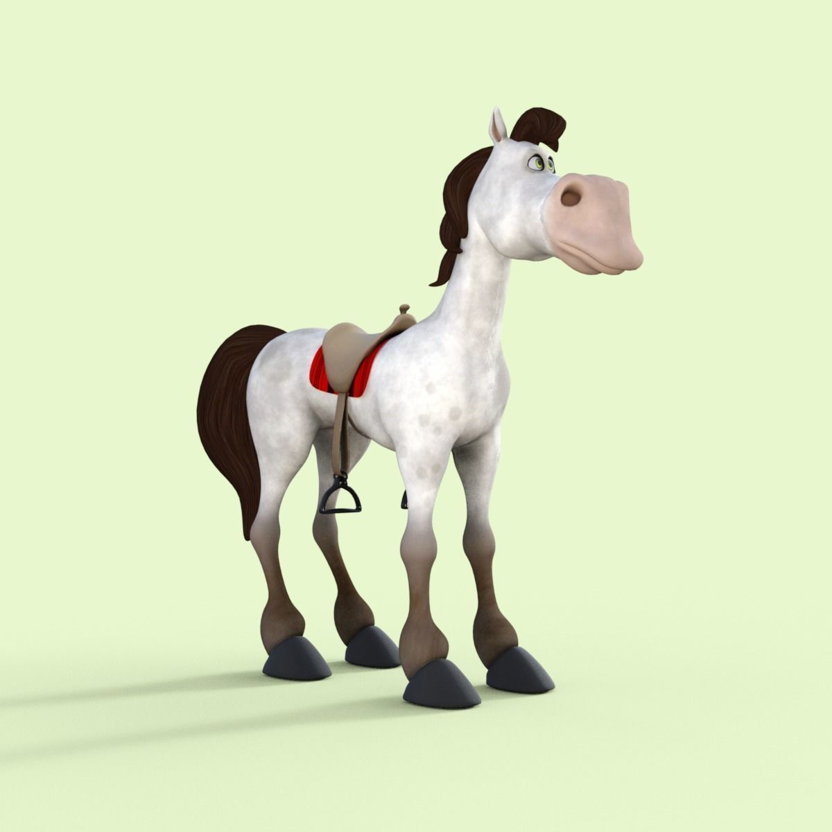 Cartoon Horse Rigged 3D model_8