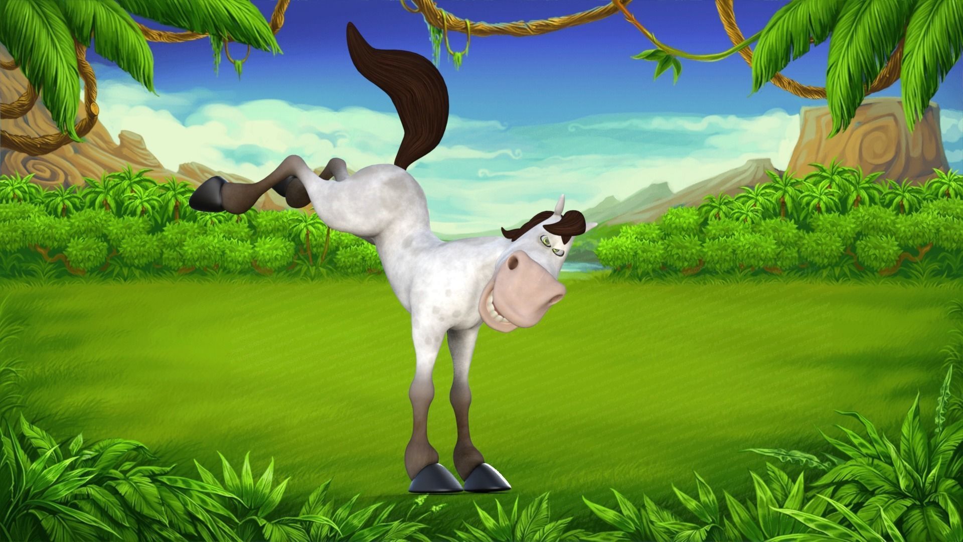Cartoon Horse Rigged 3D model_29
