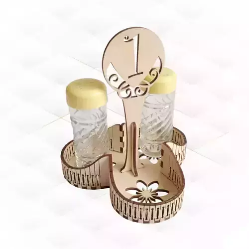 Stand for spice and Table number laser cutting design 3D print model