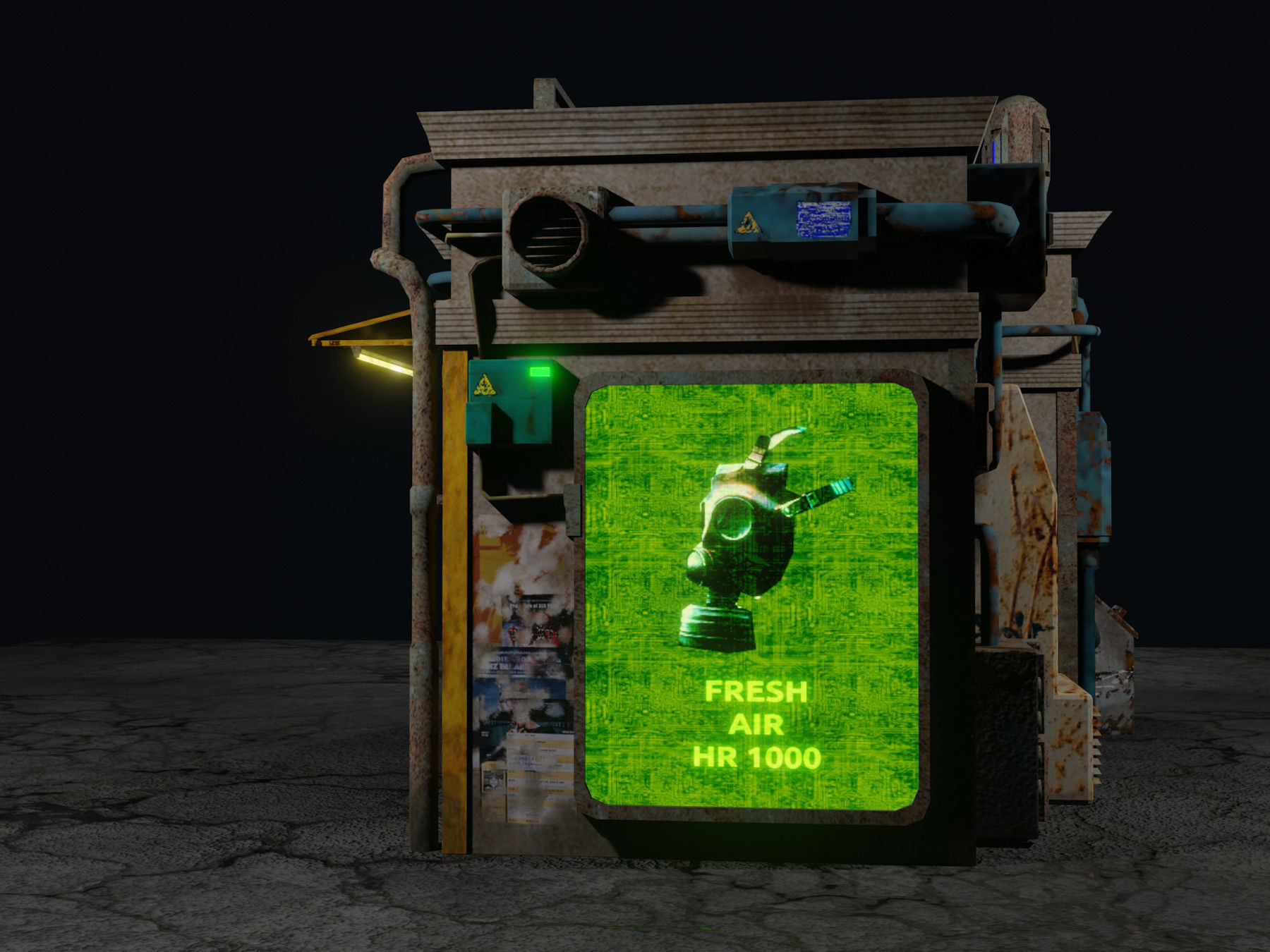 Low Poly Cyberpunk Pawn Shop for Games or Rendering Low-poly 3D model_4