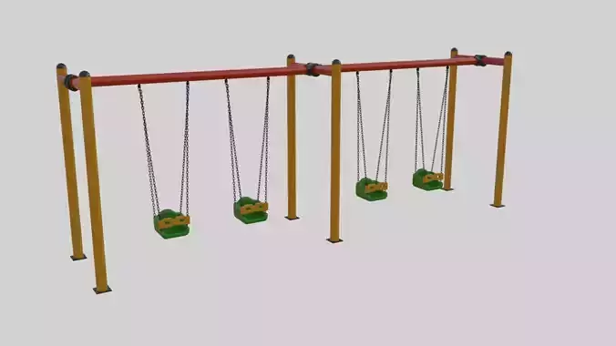 Playground Metal Four Swings - 01