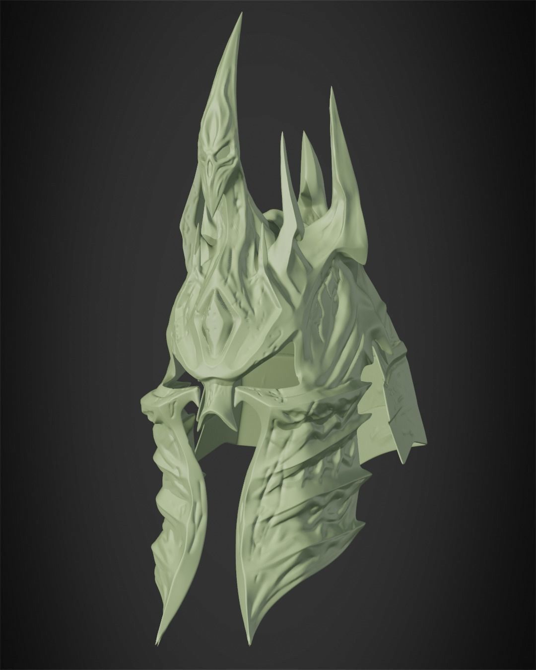 World of Warcraft Lich King Helmet for Cosplay 3D print model_11