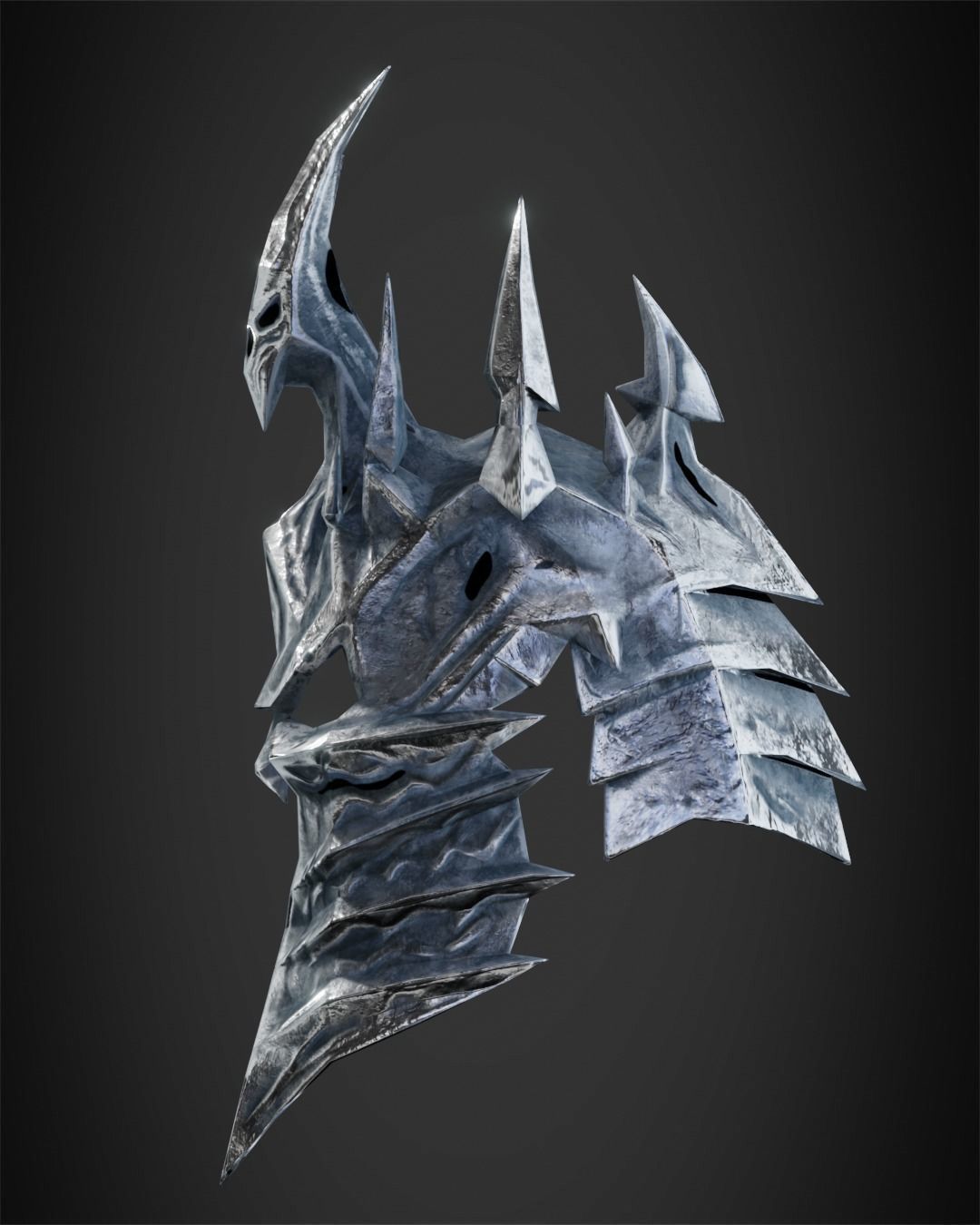 World of Warcraft Lich King Helmet for Cosplay 3D print model_4