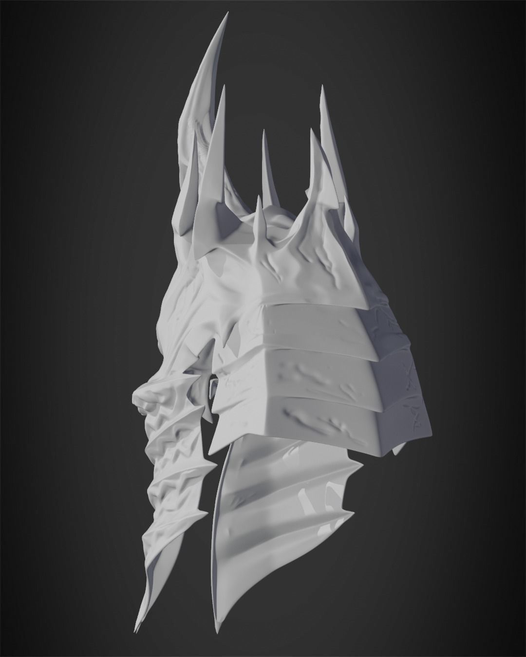 World of Warcraft Lich King Helmet for Cosplay 3D print model_10