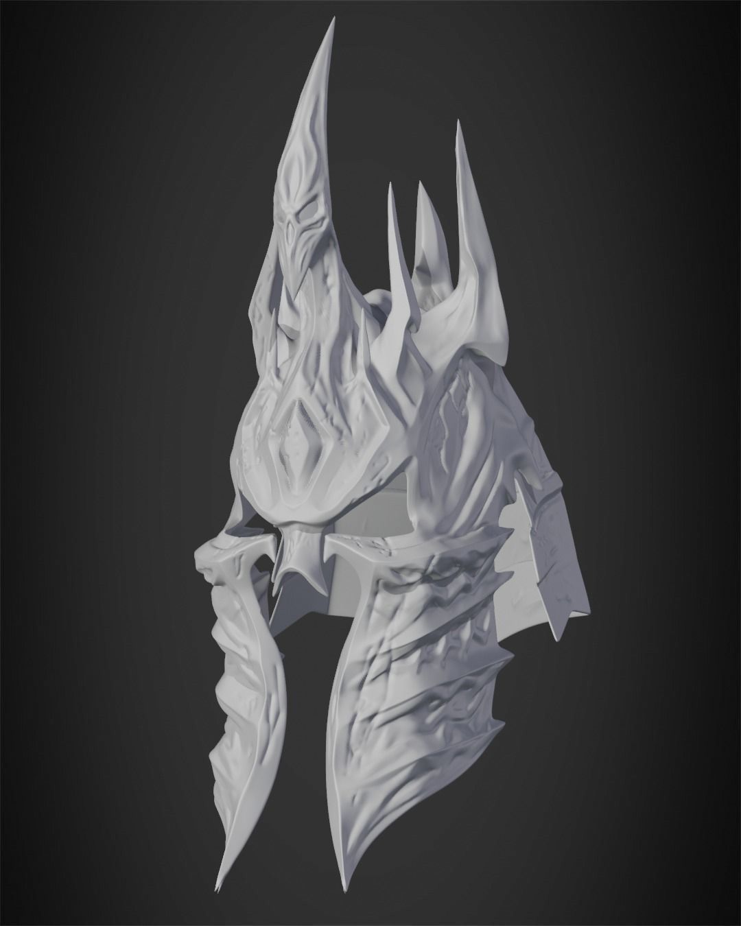 World of Warcraft Lich King Helmet for Cosplay 3D print model_9