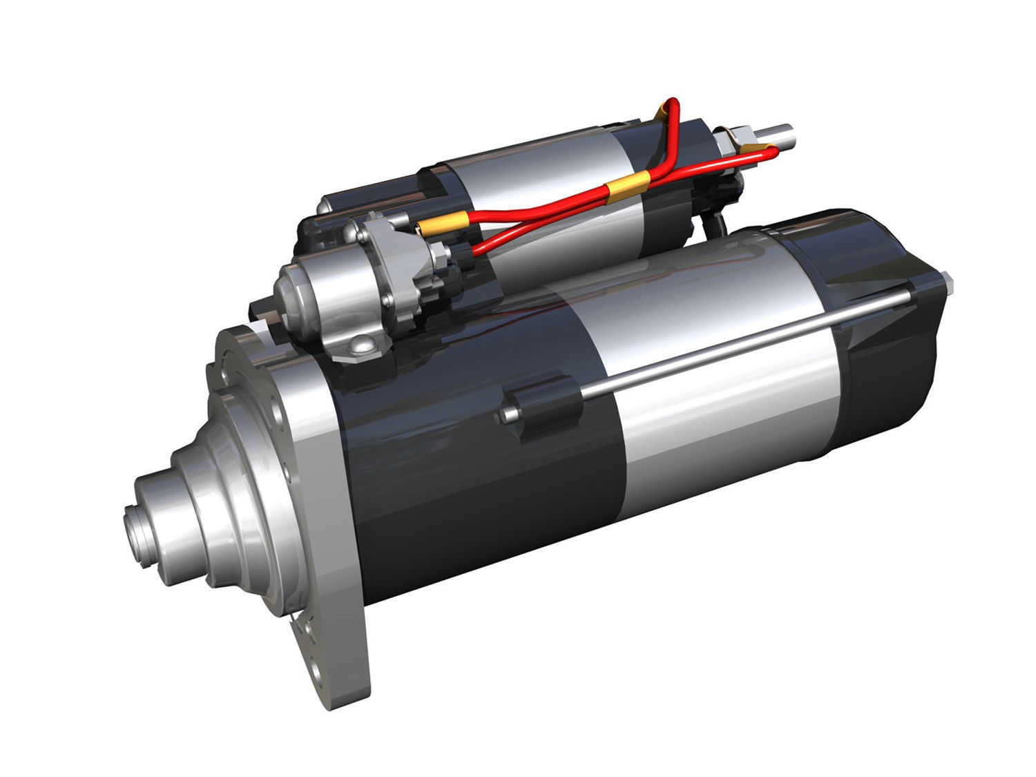 Starter motor 3D model_3