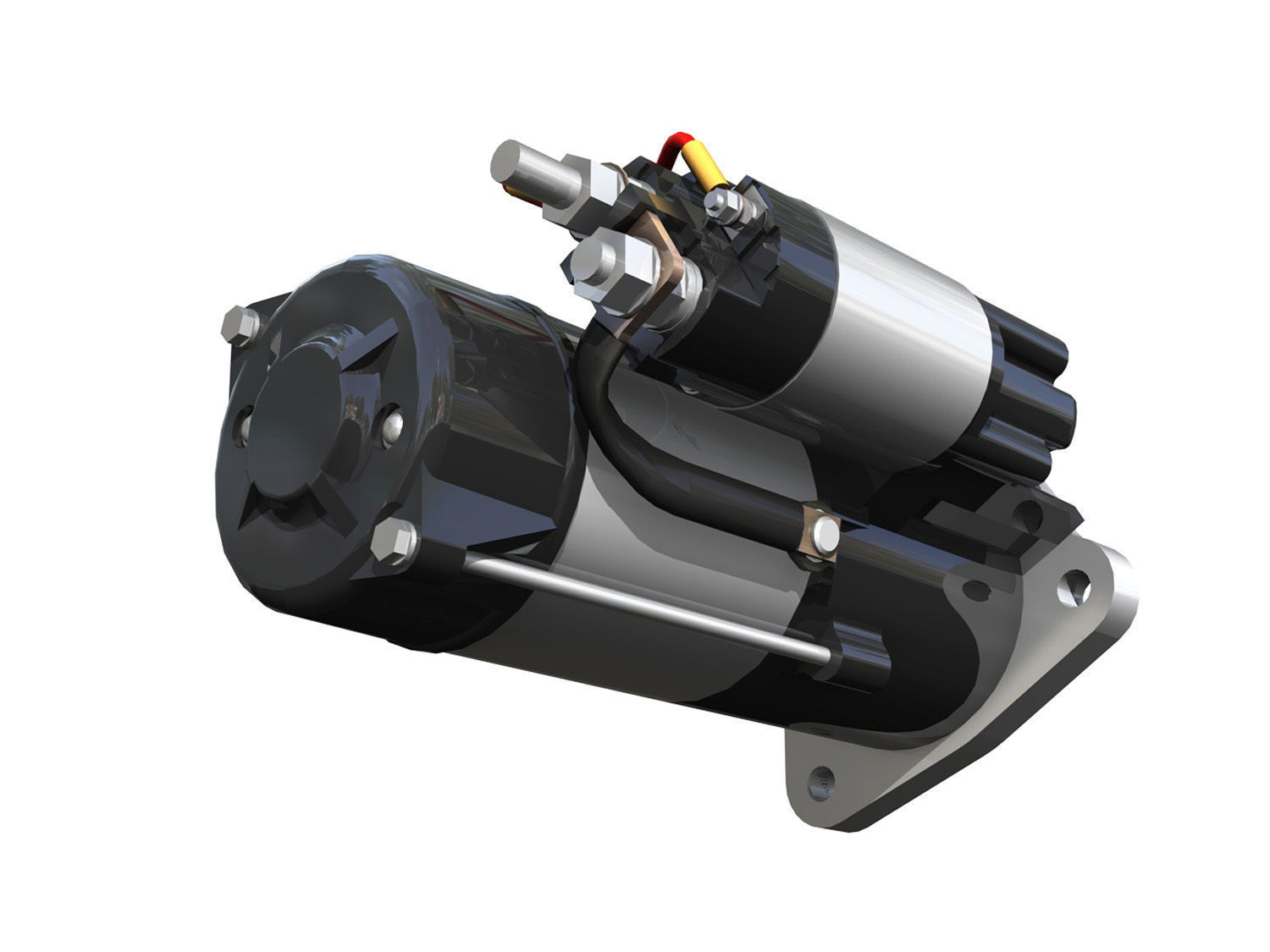 Starter motor 3D model_4