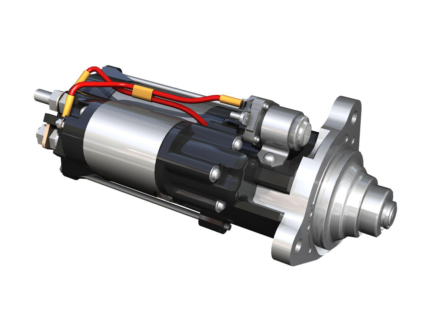 Starter motor 3D model_1
