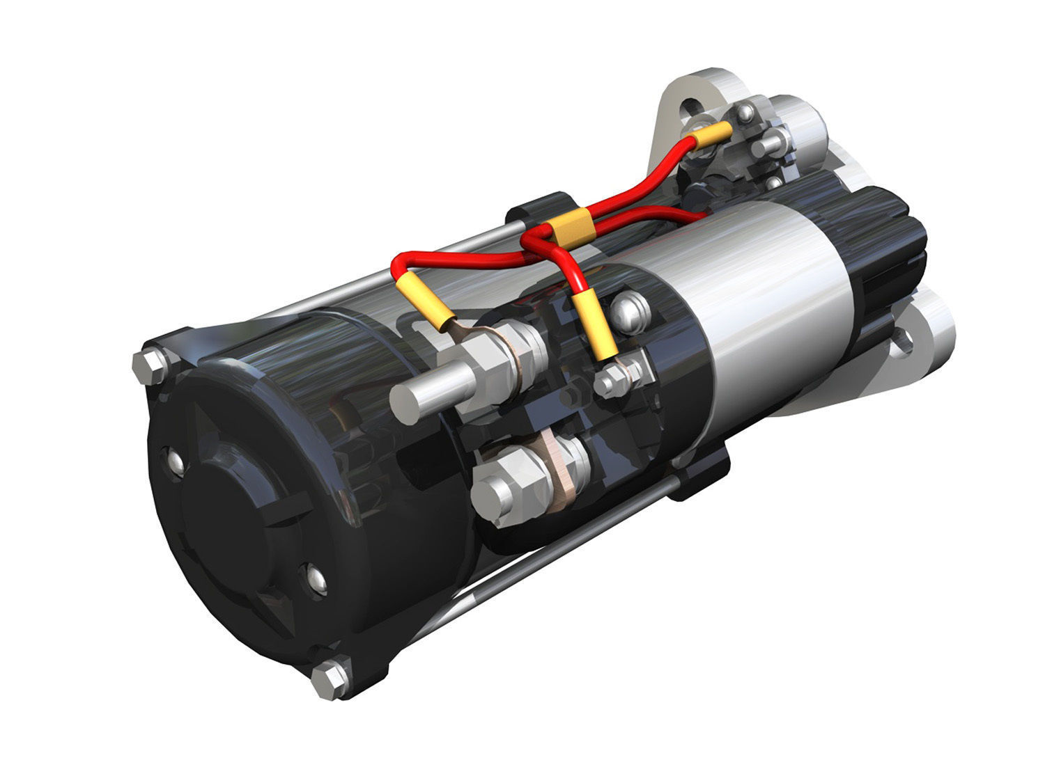 Starter motor 3D model_2