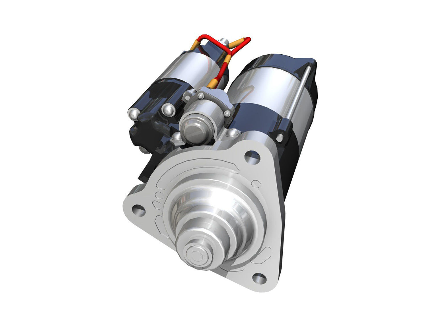 Starter motor 3D model_7