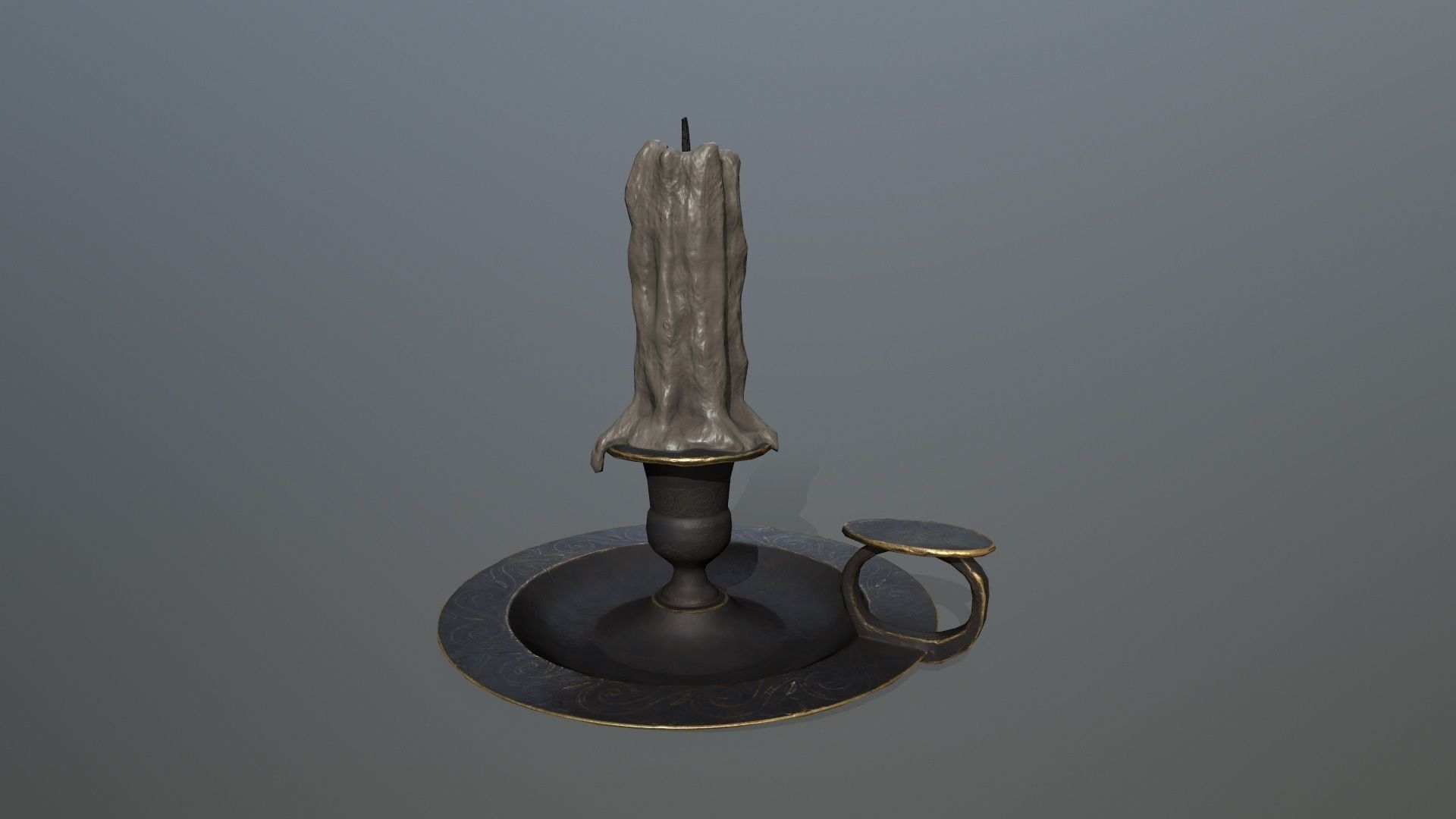 Candlestick candle Low-poly 3D model_6