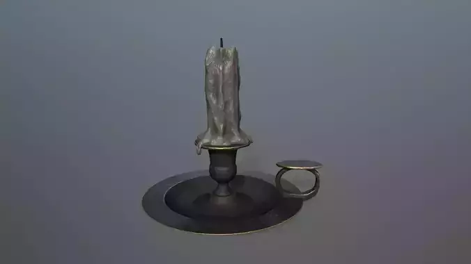 Candlestick candle Low-poly 3D model