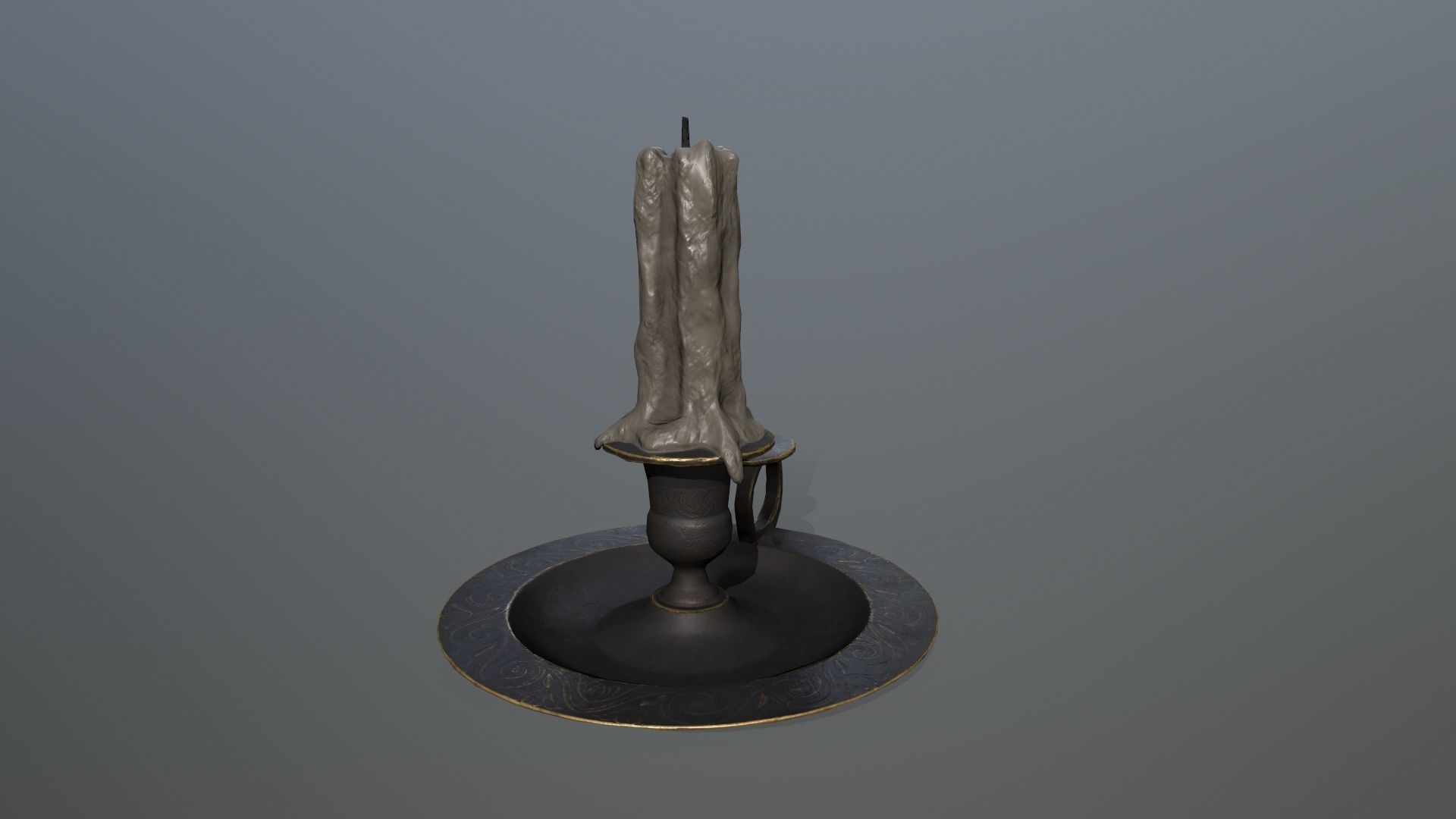 Candlestick candle Low-poly 3D model_5