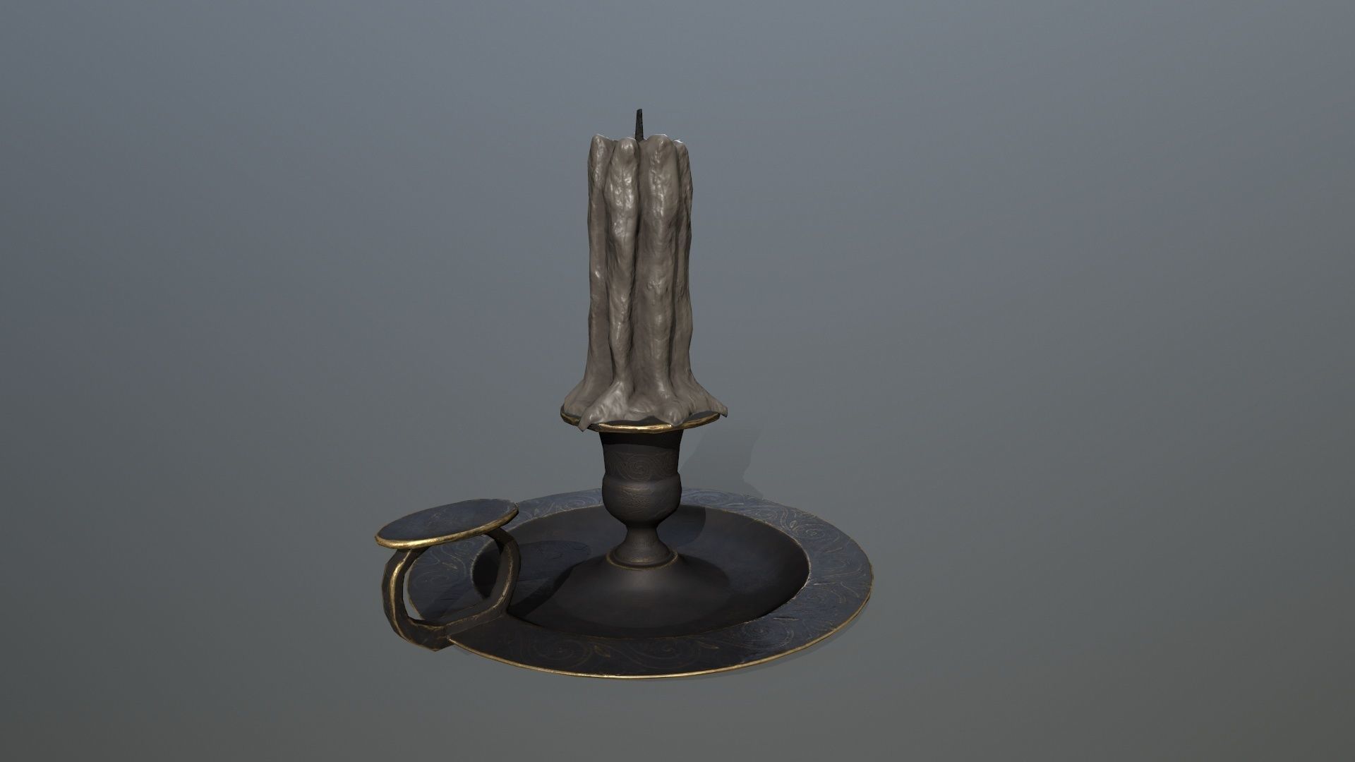 Candlestick candle Low-poly 3D model_3