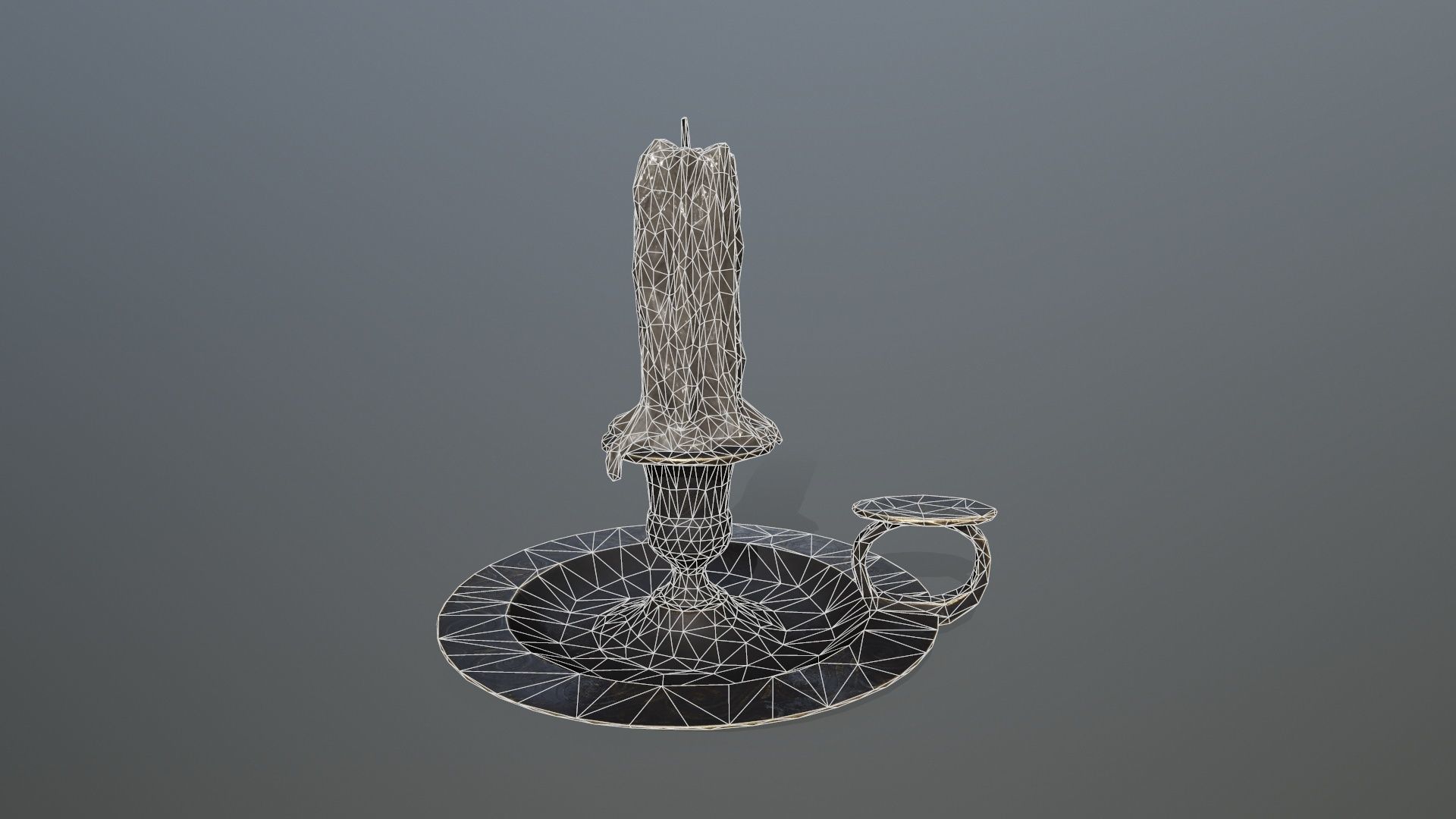 Candlestick candle Low-poly 3D model_9