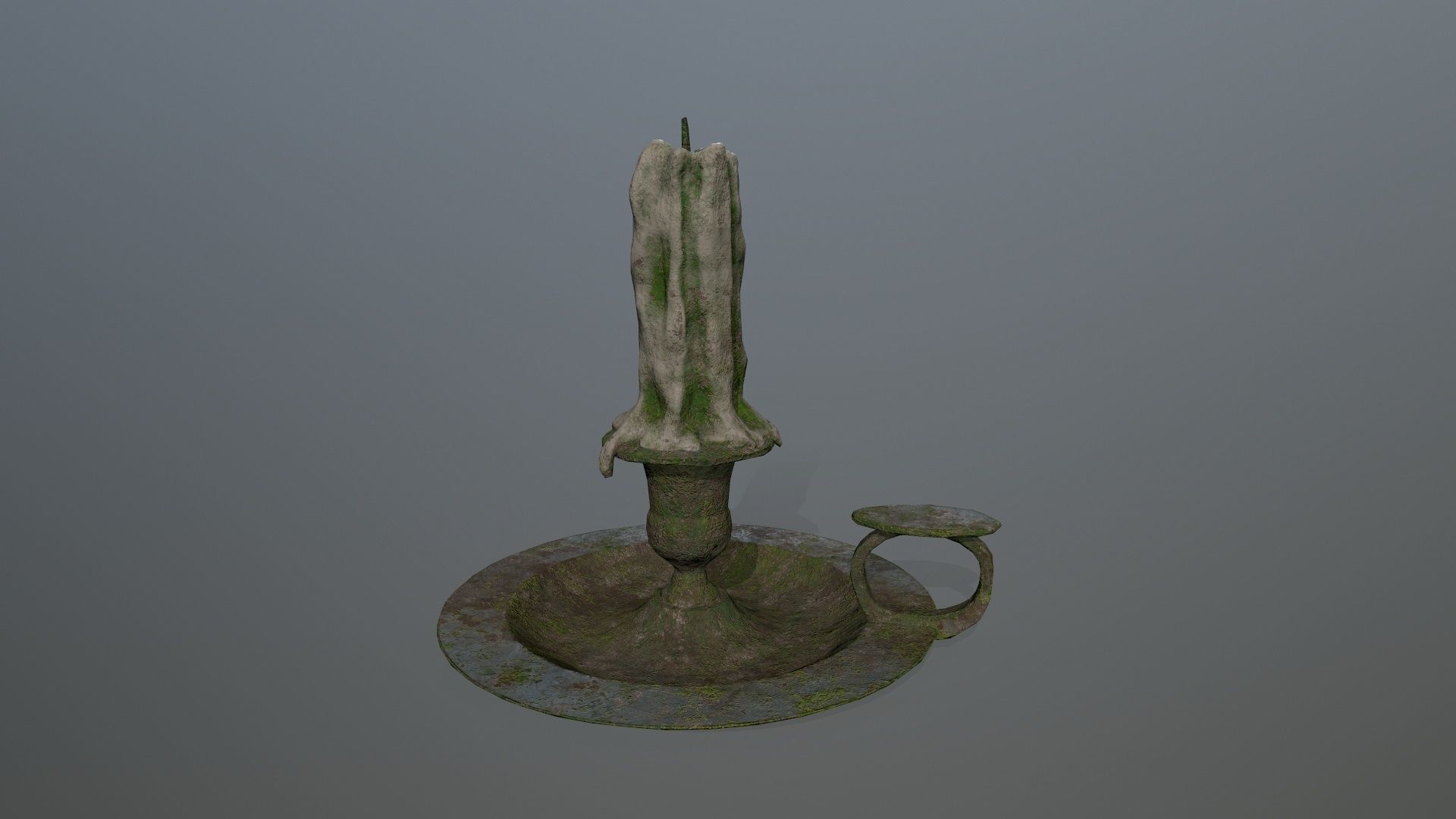 Candlestick candle Low-poly 3D model_7