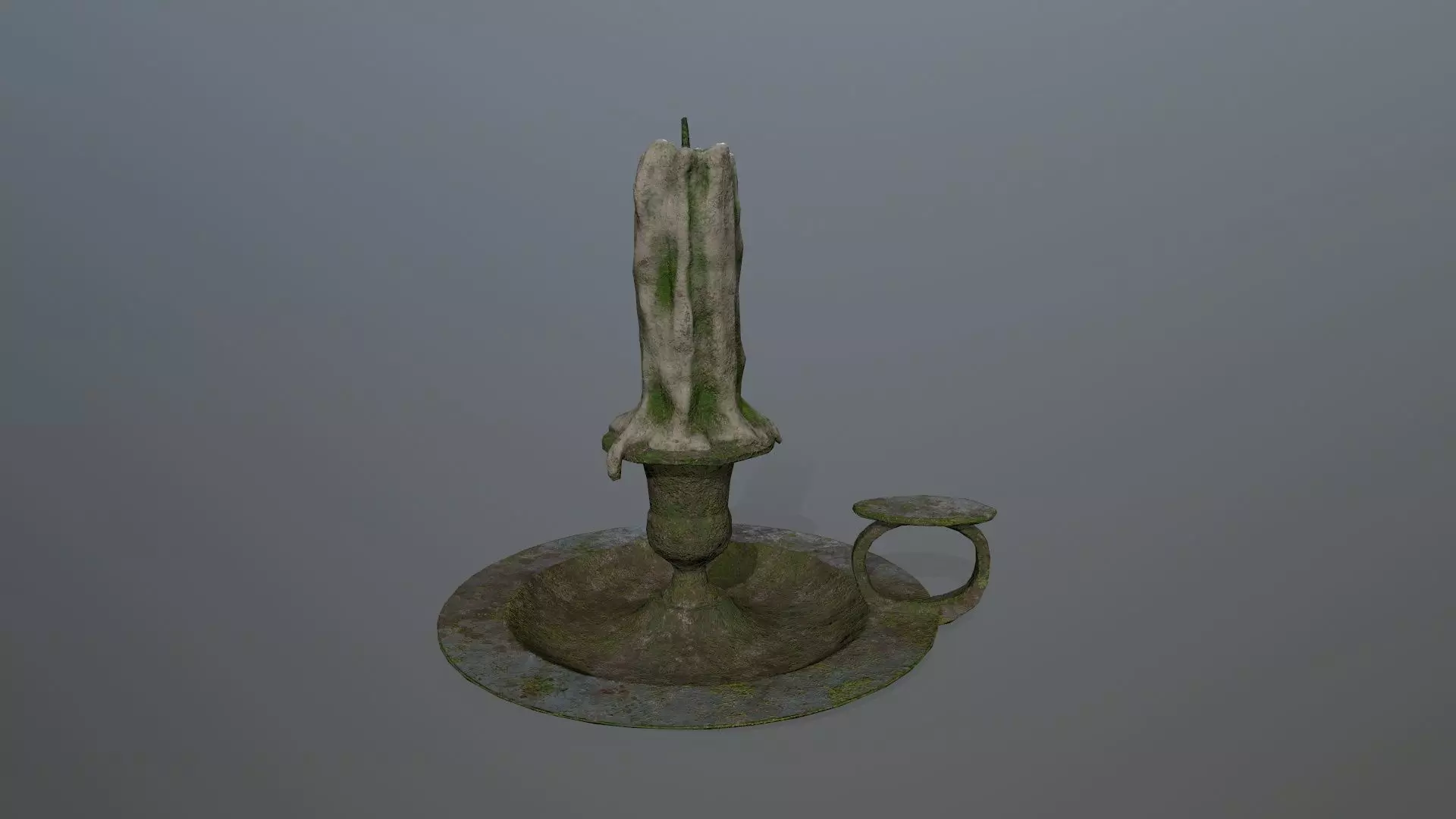 Candlestick candle Low-poly 3D model_0