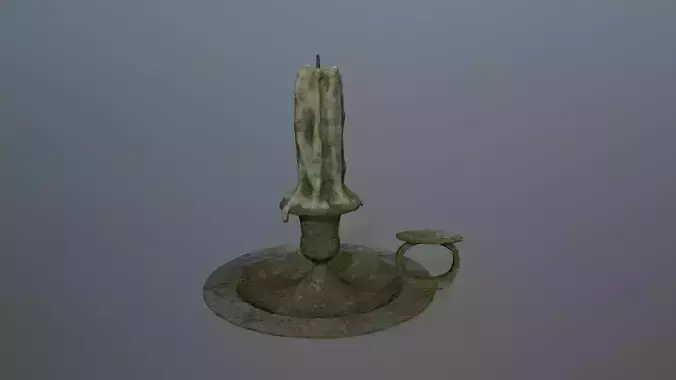 Candlestick candle Low-poly 3D model