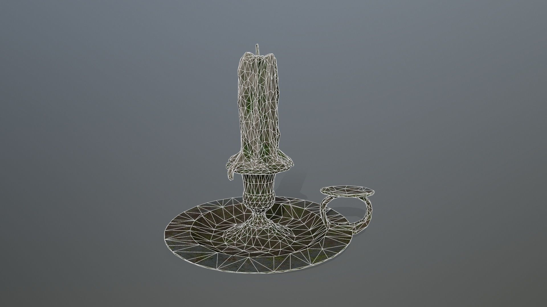 Candlestick candle Low-poly 3D model_10