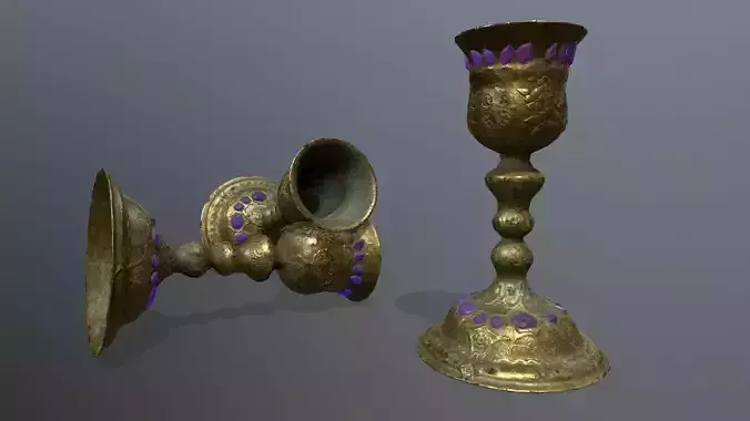 Chalice 1 gold vase with paint