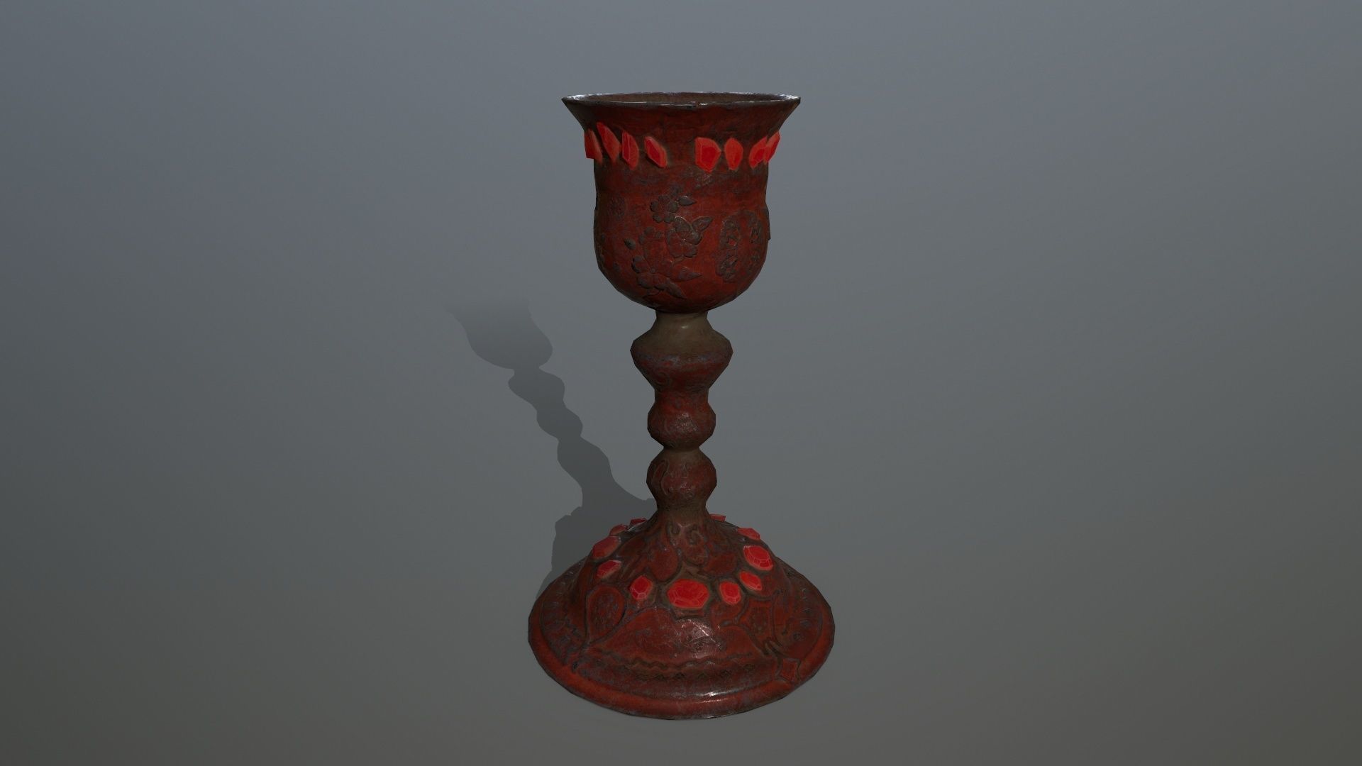 Chalice 4 candlestick Low-poly 3D model_3