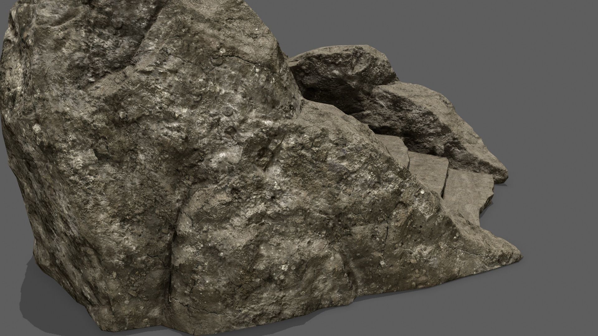 Rock Stairs Low-poly 3D model_12