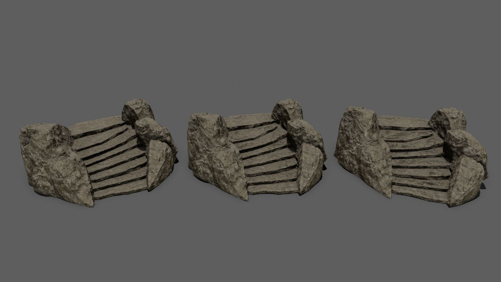 Rock Stairs Low-poly 3D model_14