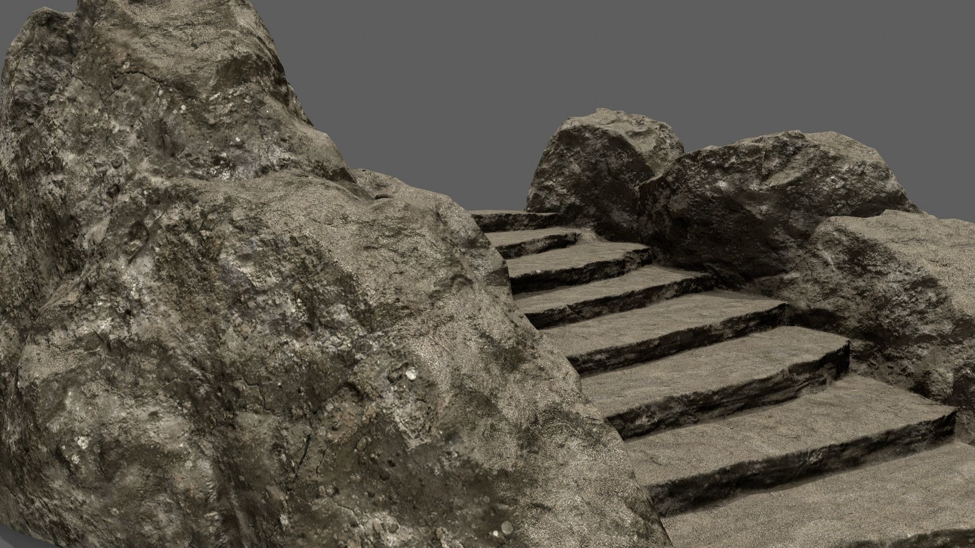 Rock Stairs Low-poly 3D model_13