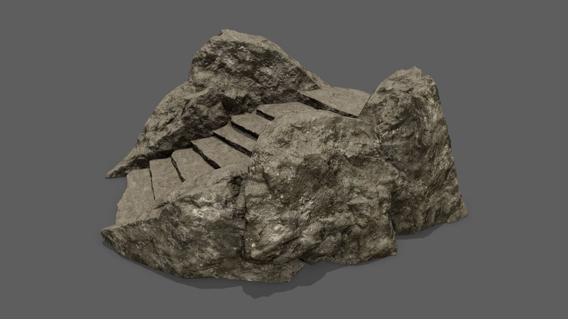 Rock Stairs Low-poly 3D model_2