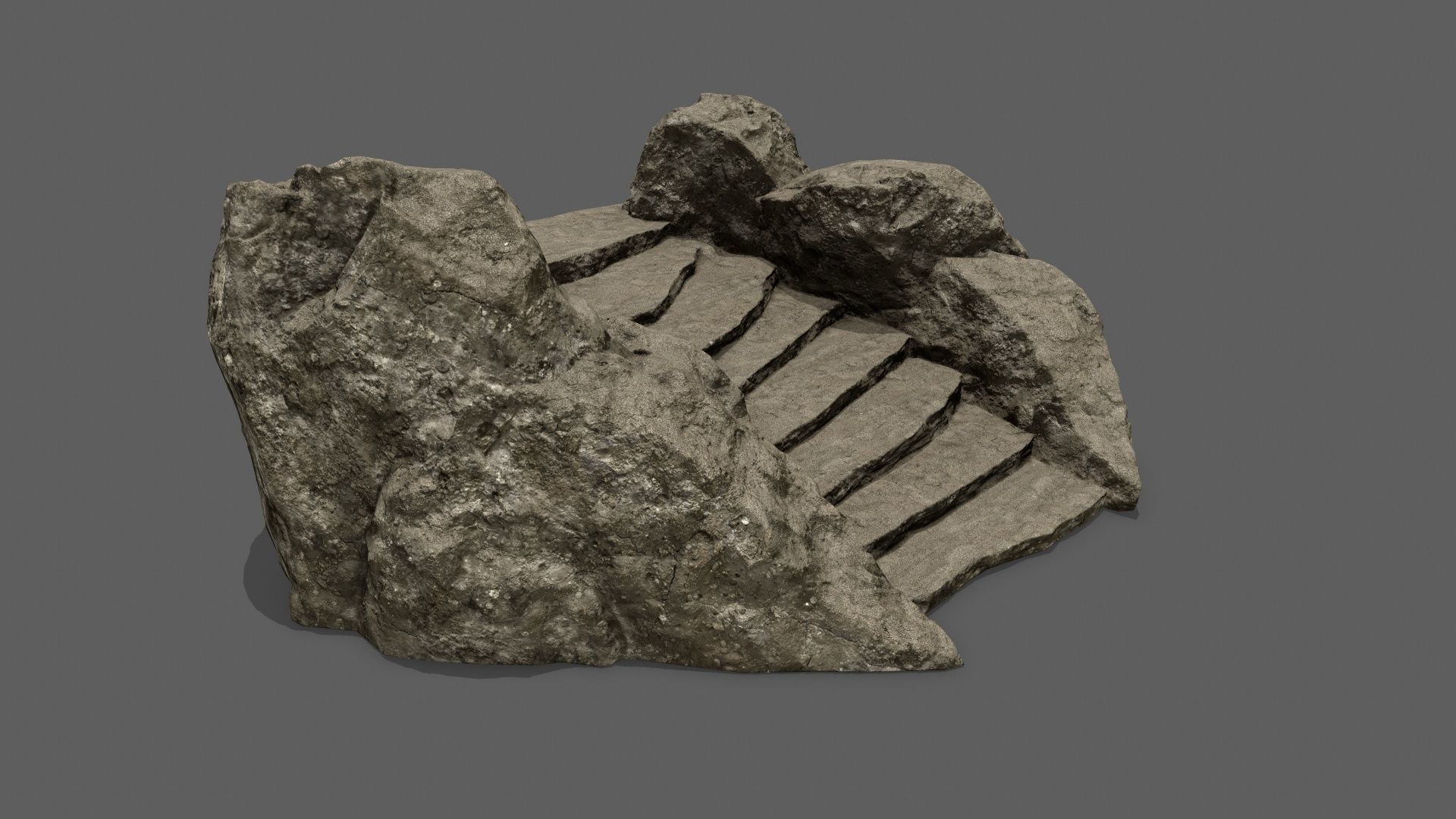 Rock Stairs Low-poly 3D model_6