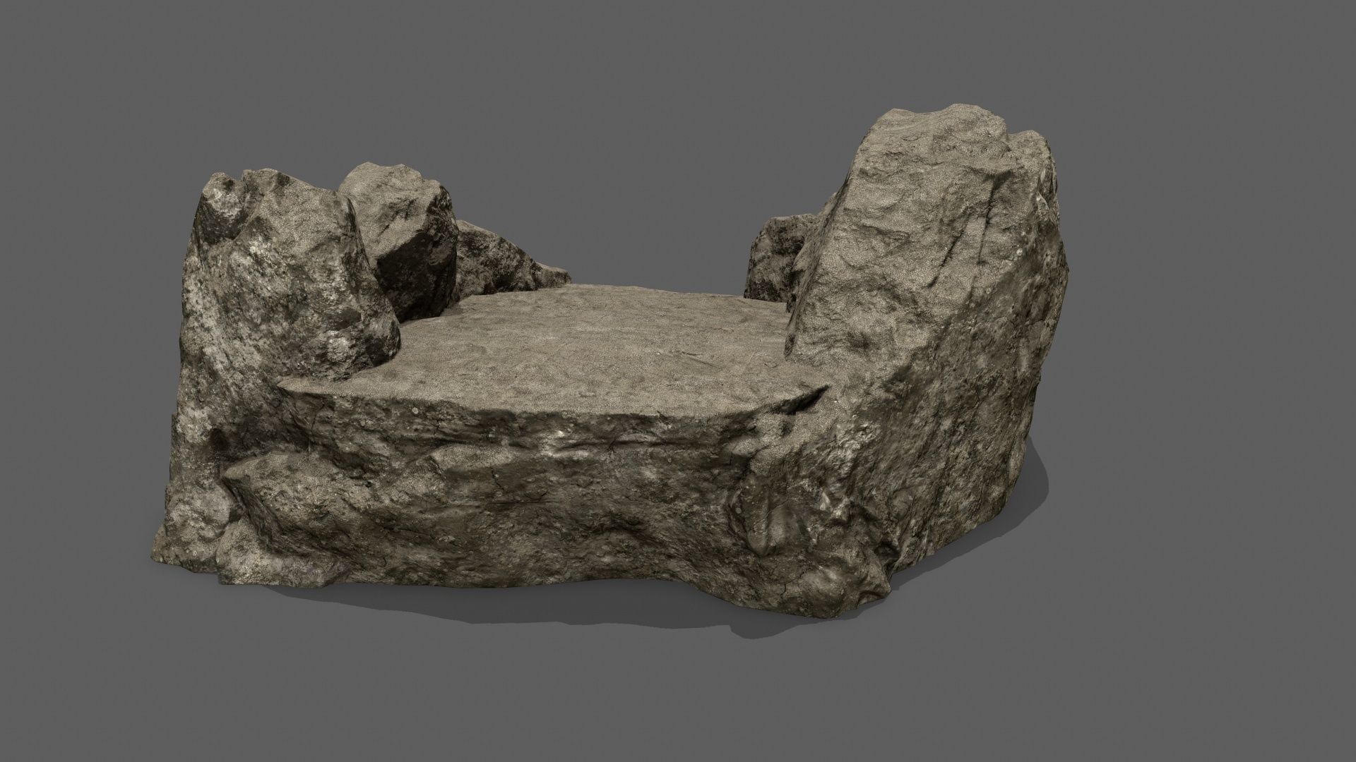 Rock Stairs Low-poly 3D model_4
